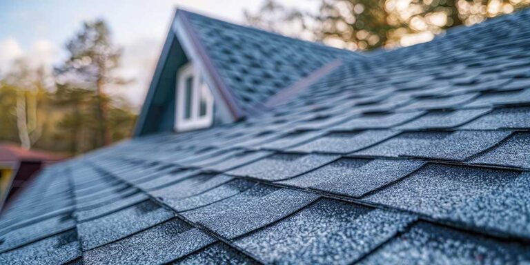 A child’s baseball rests beside cracked roof shingles and loose granules near a suburban home. KEYWORDS: ["sports ball roof damage", "cracked asphalt shingles", "baseball on house roof"]